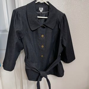 Worthington 3/4 Sleeves Button Up Denim Jacket